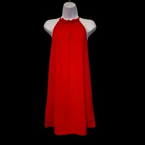 Chic Red Halter Dress